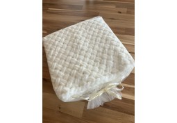 Deka Alize Puffy přírodní bílá 70 x 70 cm křížkový vzor